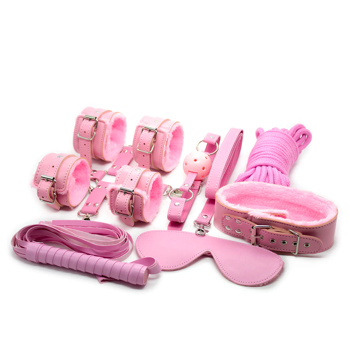 Passion Bound Eleven Piece Bondage Kit Pink