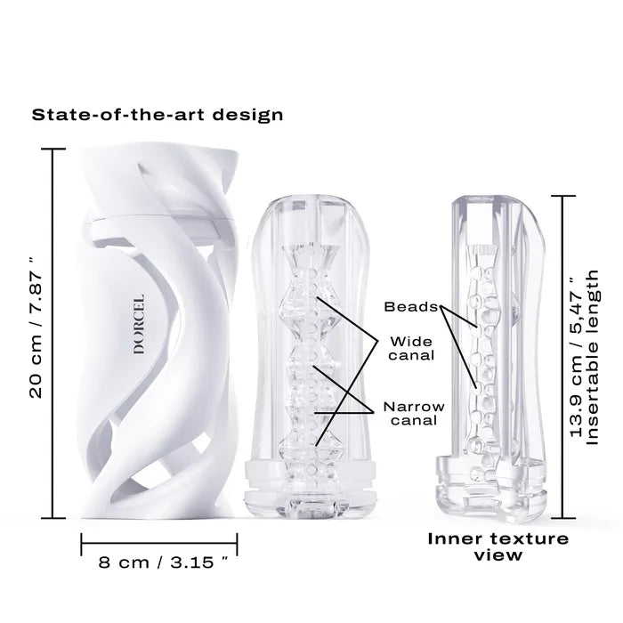 Deep Blow Masturbator with Interchangeable Sleeve - White