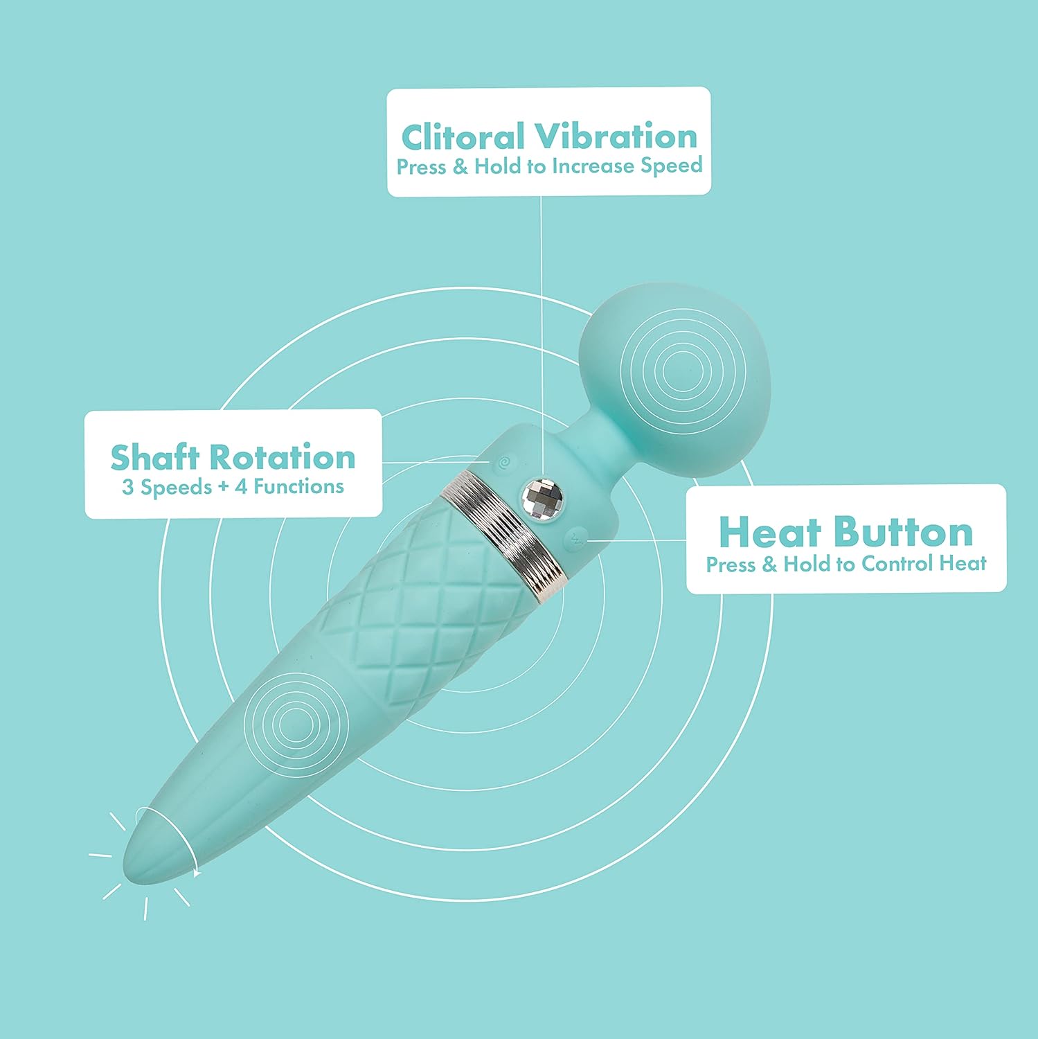 Sultry Luxurious Dual-Ended Warming Massager - Teal