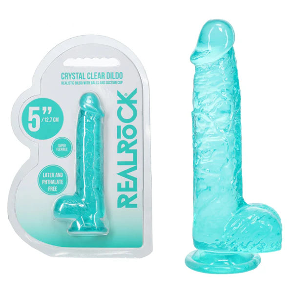 12.7CM Crystal Clear Dildo - Turquoise