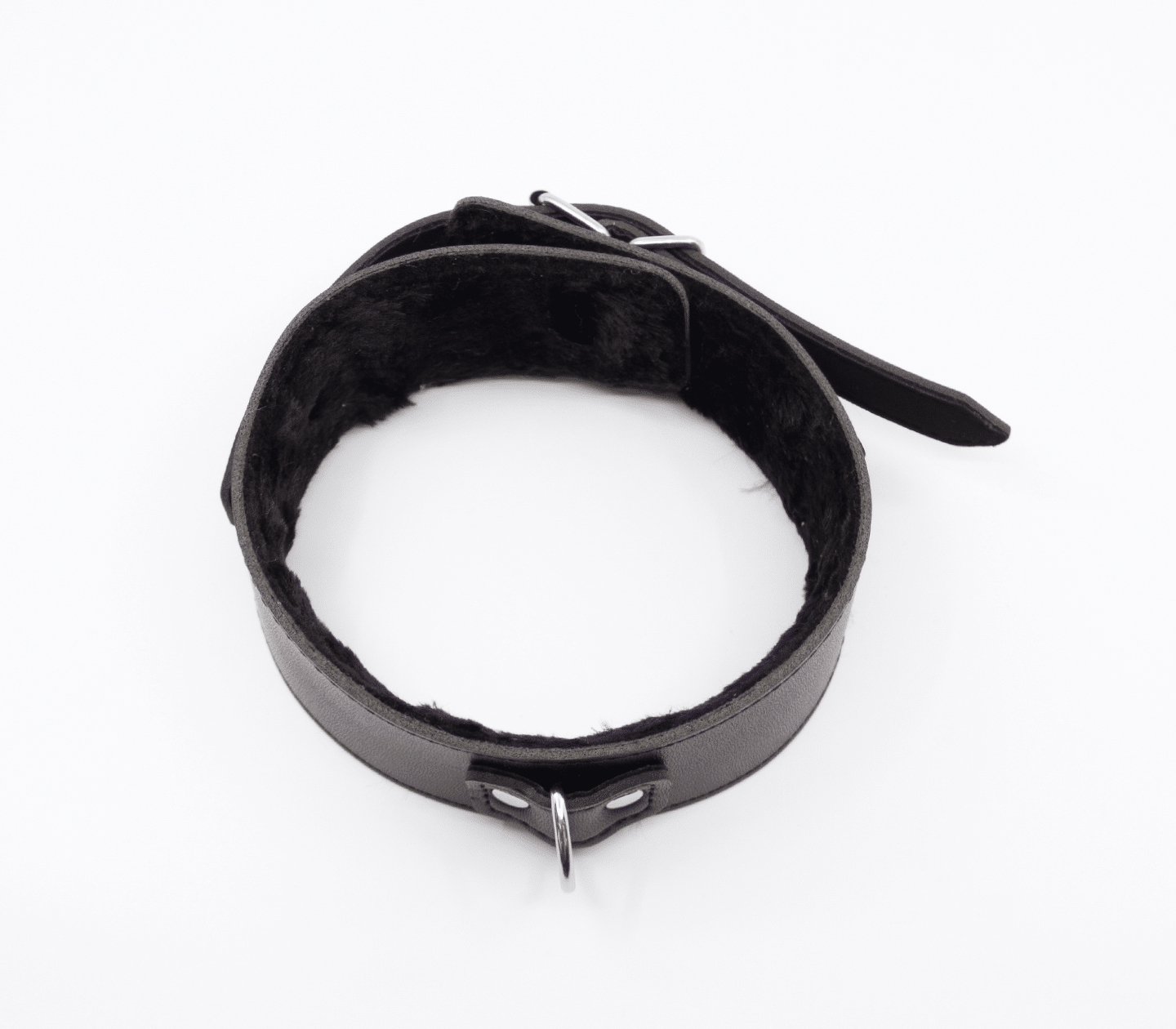 Fur-Lined Collar & Lead - Black