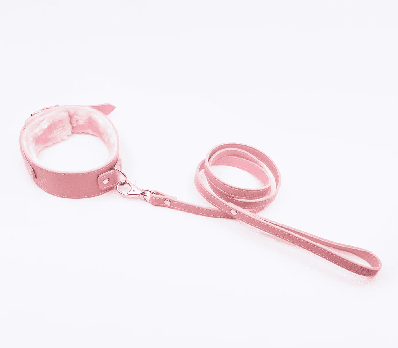 Pink & Black Lead & Collar with Chain