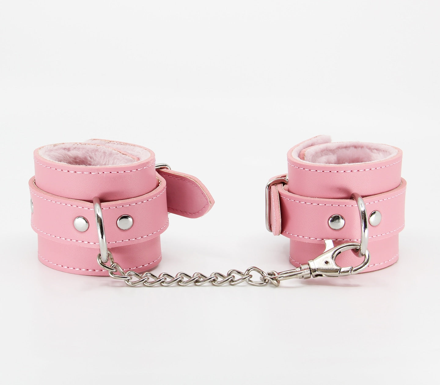 Pink Velcro Faux Fur Cuffs