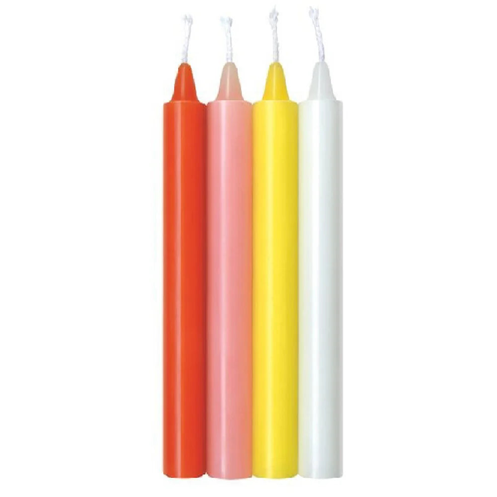 Make Me Melt Warm-Drip Candles for Safe Sensual Play Pastel 4 Pack