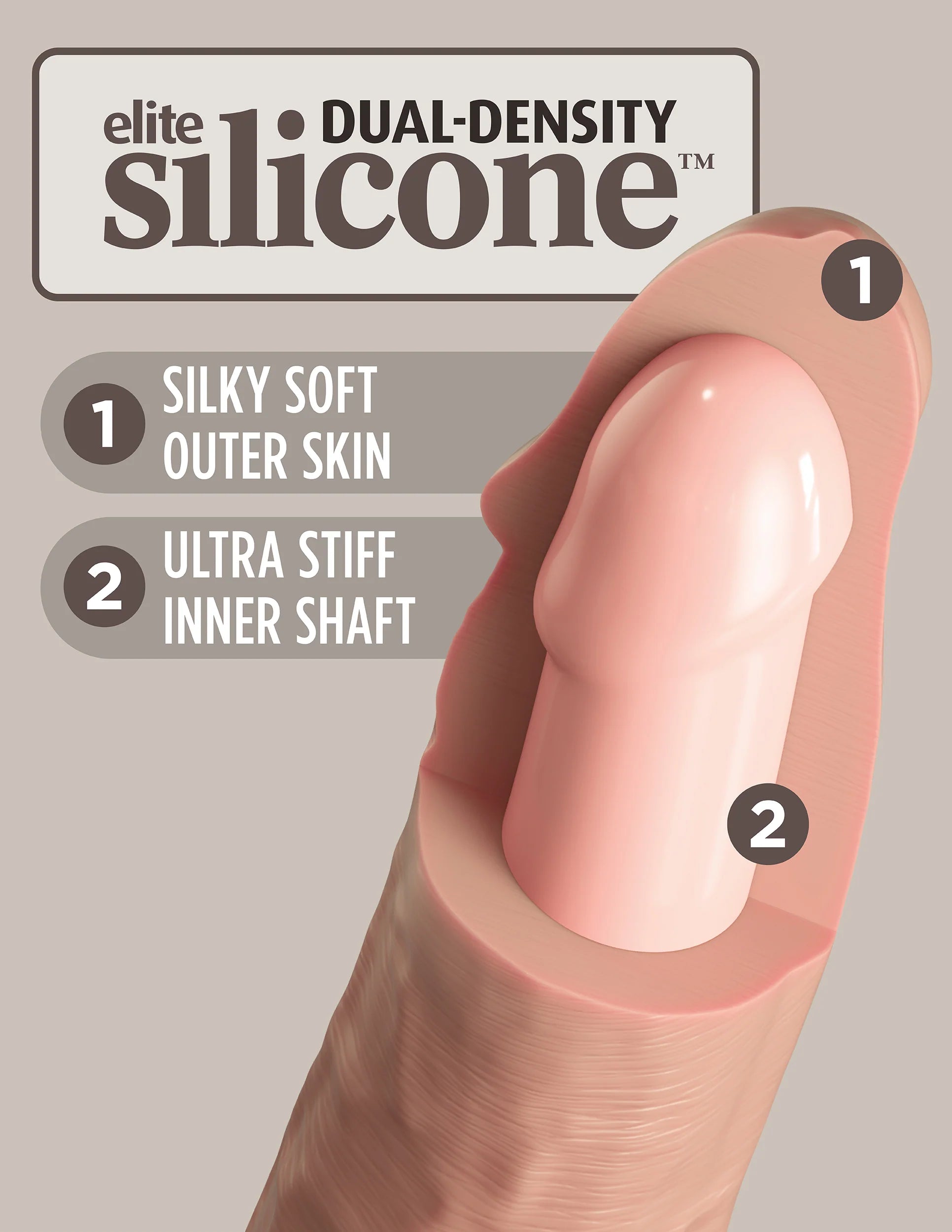 King Cock 6" Dual Dense Silicone Cock