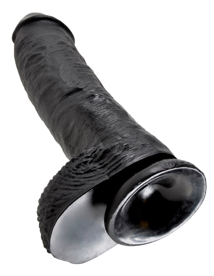 10” King Cock with Balls Black