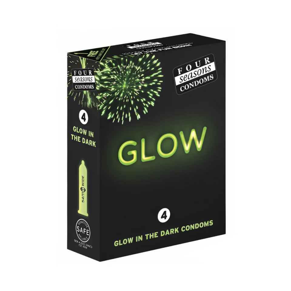 Glow in the Dark 53mm Condoms 4 Pack