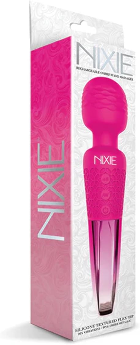 Nixie Rechargable Wand Massager, Pink Ombre Metallic