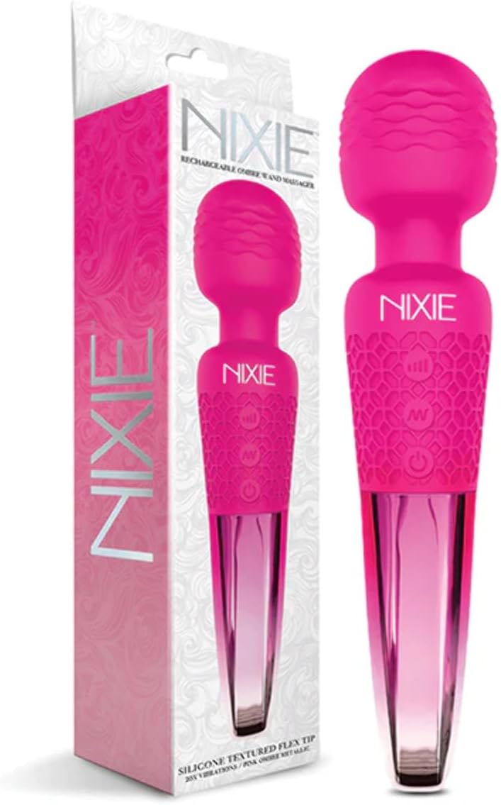 Nixie Rechargable Wand Massager, Pink Ombre Metallic