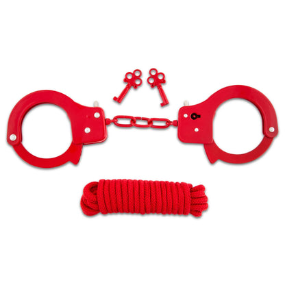 Metal Cuffs Love Rope Red