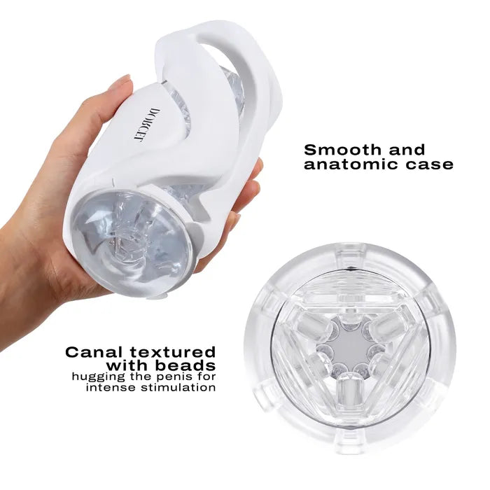 Deep Blow Masturbator with Interchangeable Sleeve - White