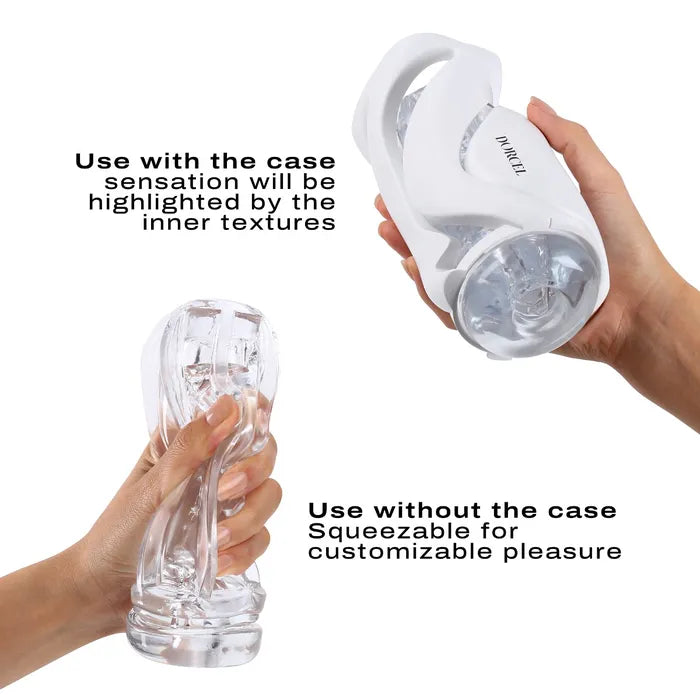 Deep Blow Masturbator with Interchangeable Sleeve - White