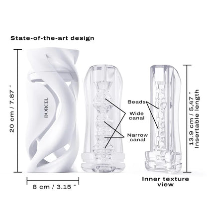 Deep Blow Masturbator with Interchangeable Sleeve - White