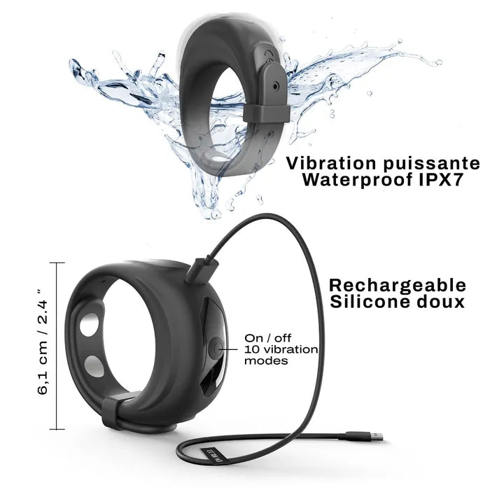 Fit Vibe Ring - Adjustable Vibrating Silicone Cockring
