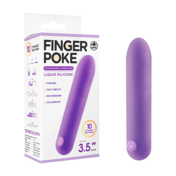 Finger Poke 3.5" Mini Vibrator - Purple