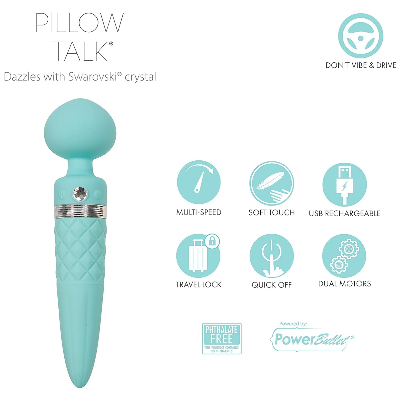 Sultry Luxurious Dual-Ended Warming Massager - Teal
