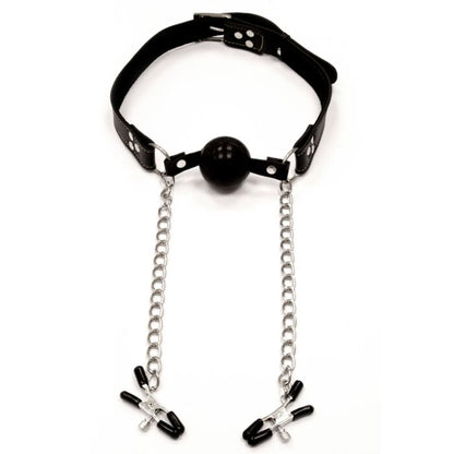 Deluxe Ball Gag & Nipple Clamps
