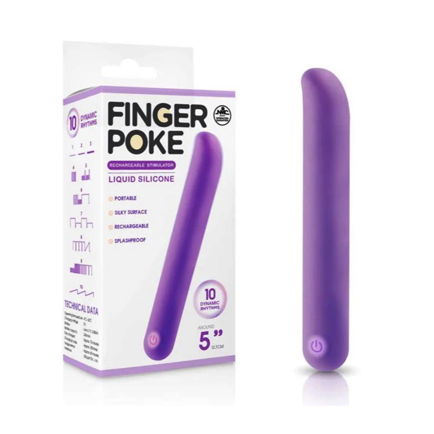 Finger Poke 5" Mini Vibrator - Purple