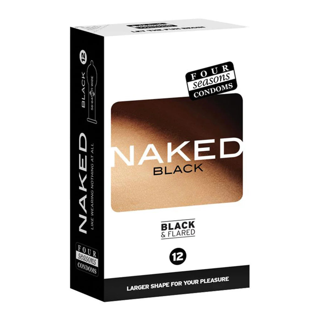 Naked Black & Flared 56-64mm Condoms 12 Pack