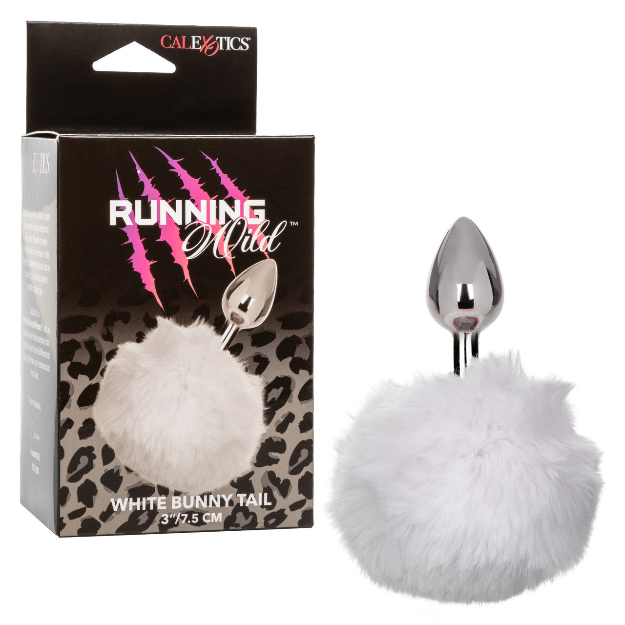 Running Wild White Bunny Tail Butt Plug 7.5cm