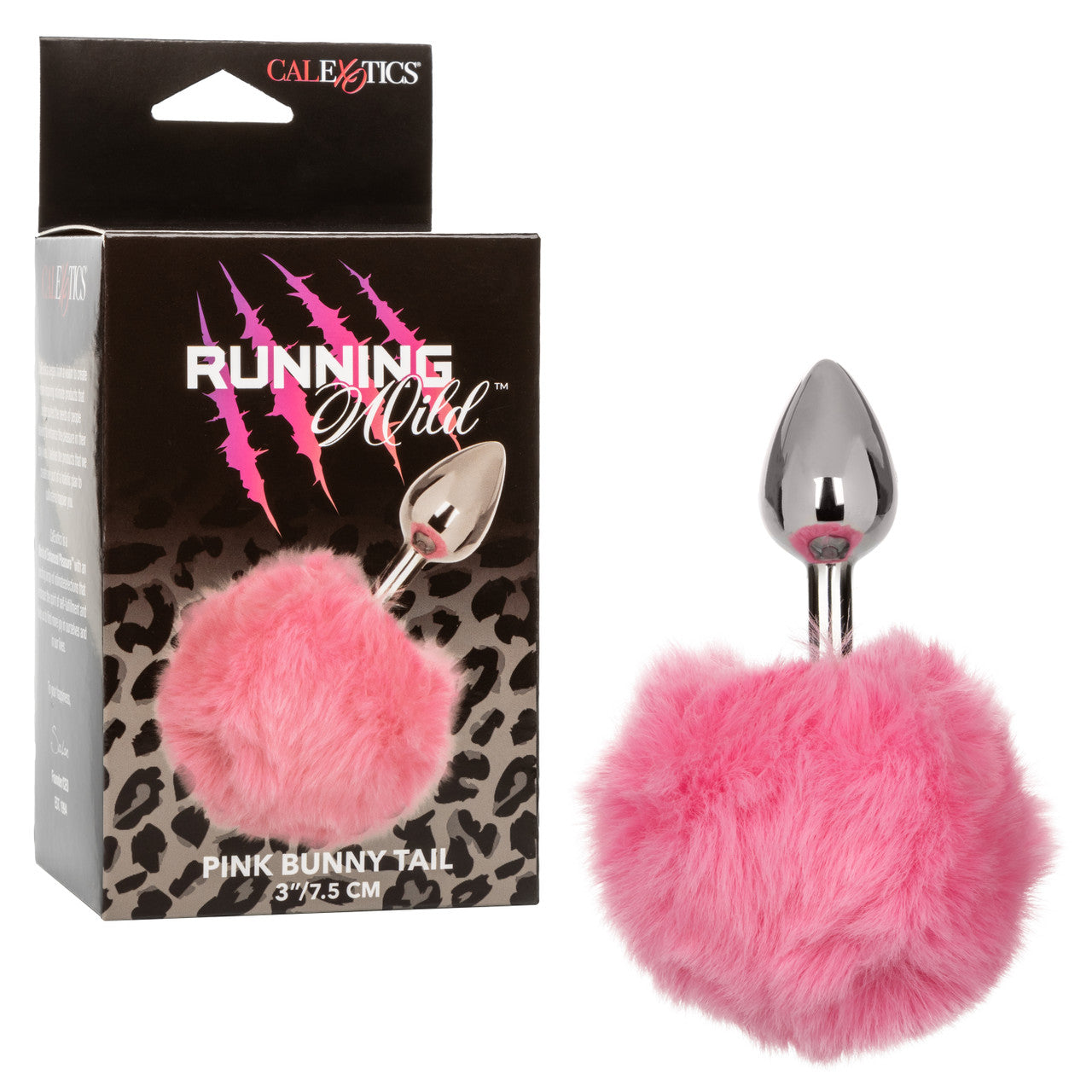 Running Wild Pink Bunny Tail Buttplug 7.5cm