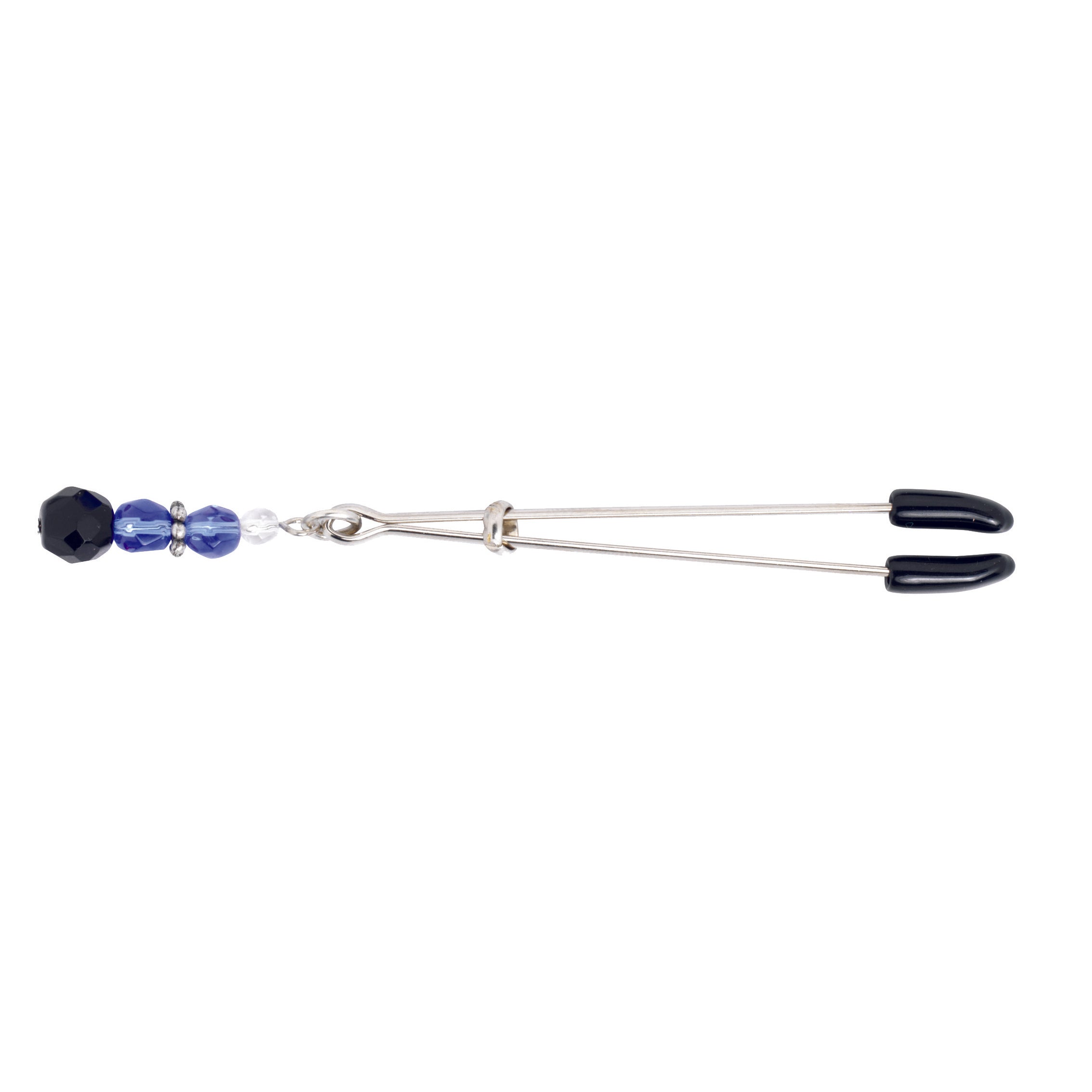 Tweezer Clit Clamp Beaded with Blue Glass