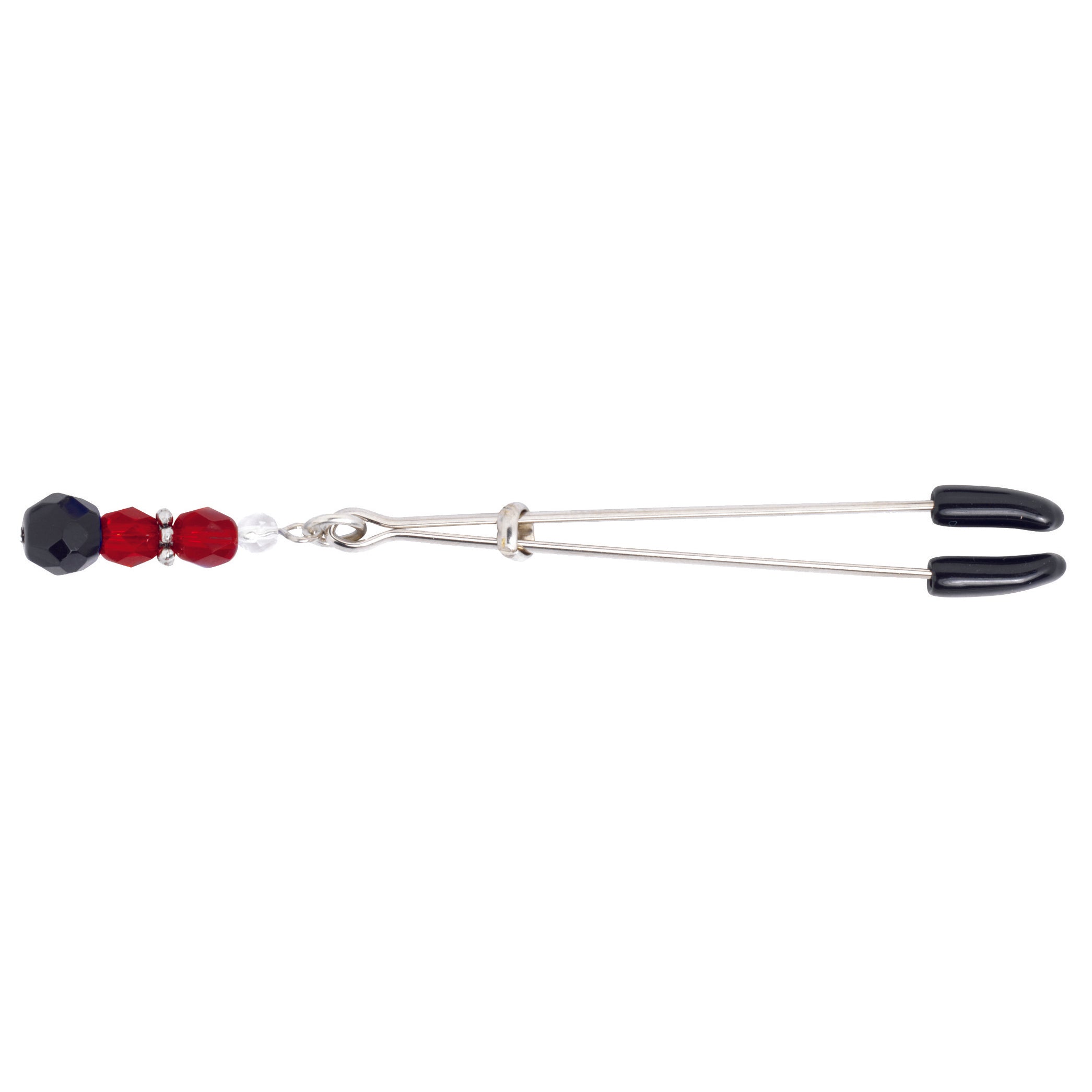 Tweezer Clit Clamp Beaded with Red Glass