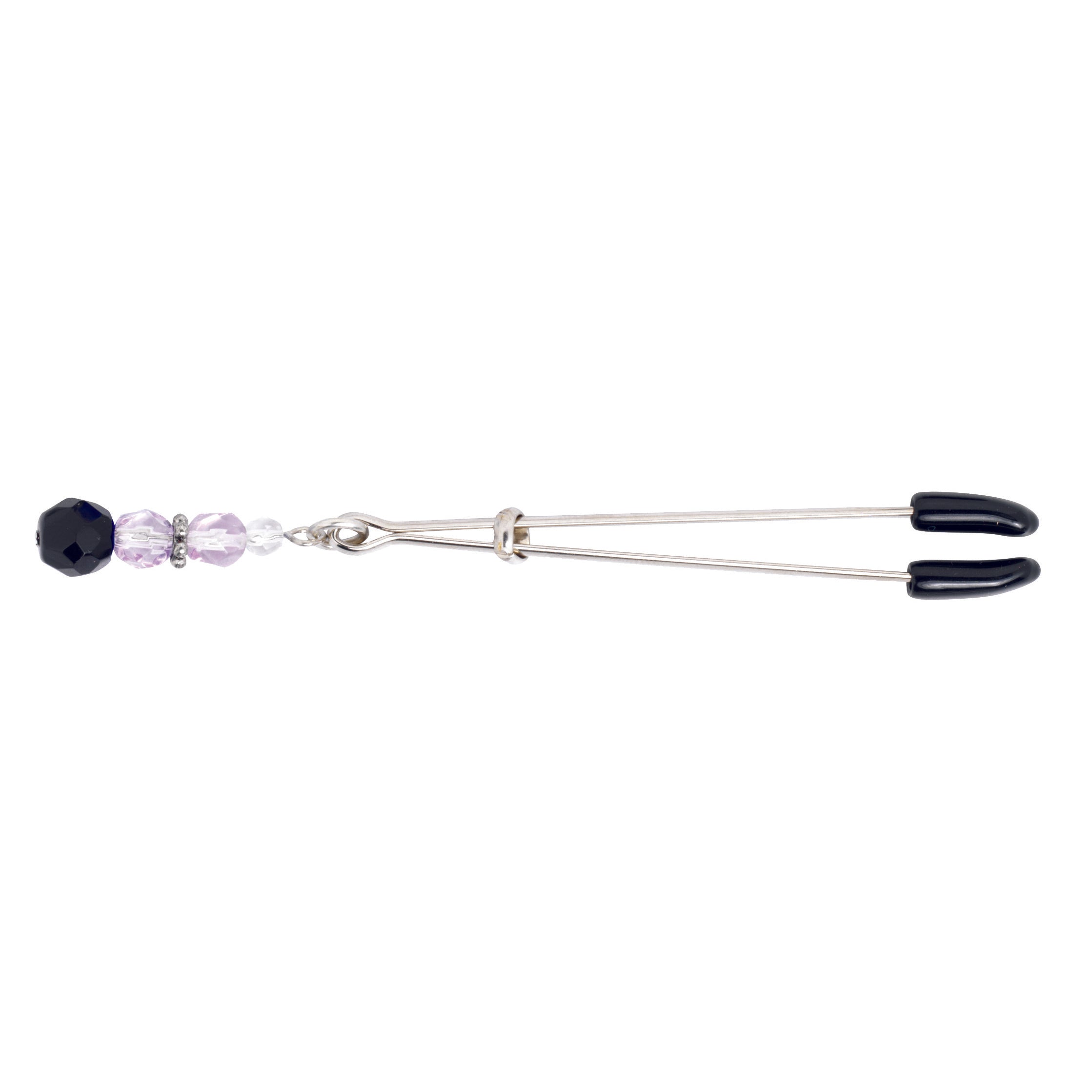 Tweezer Clit Clamp Beaded with Purple Glass