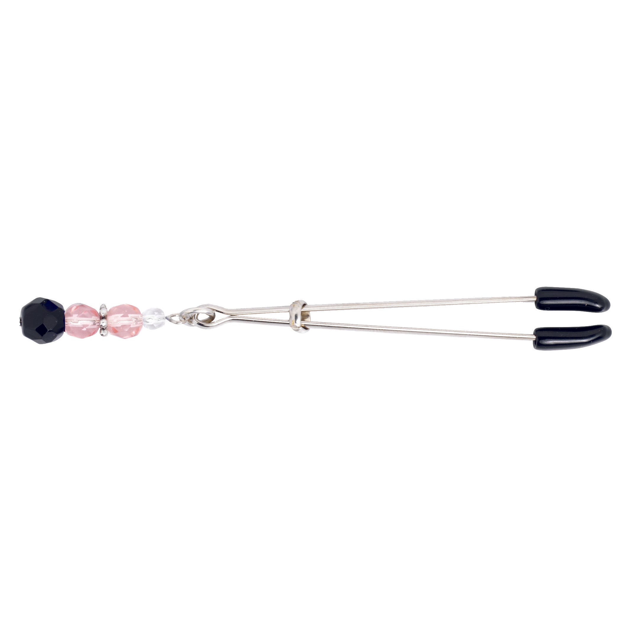 Tweezer Clit Clamp Beaded with Pink Glass