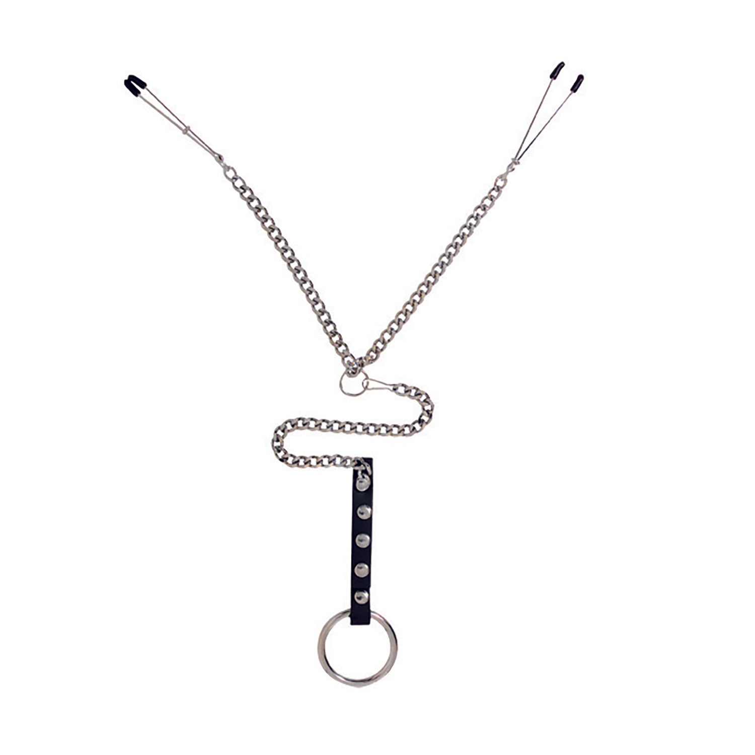 Y-Style Tweezer Clamp with cock ring metal 1.75" welded cock ring
