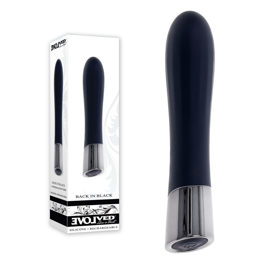 Back in Black Silicone Rechargeable Bullet