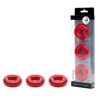 Sport Fucker Rubber Cockrings - Red