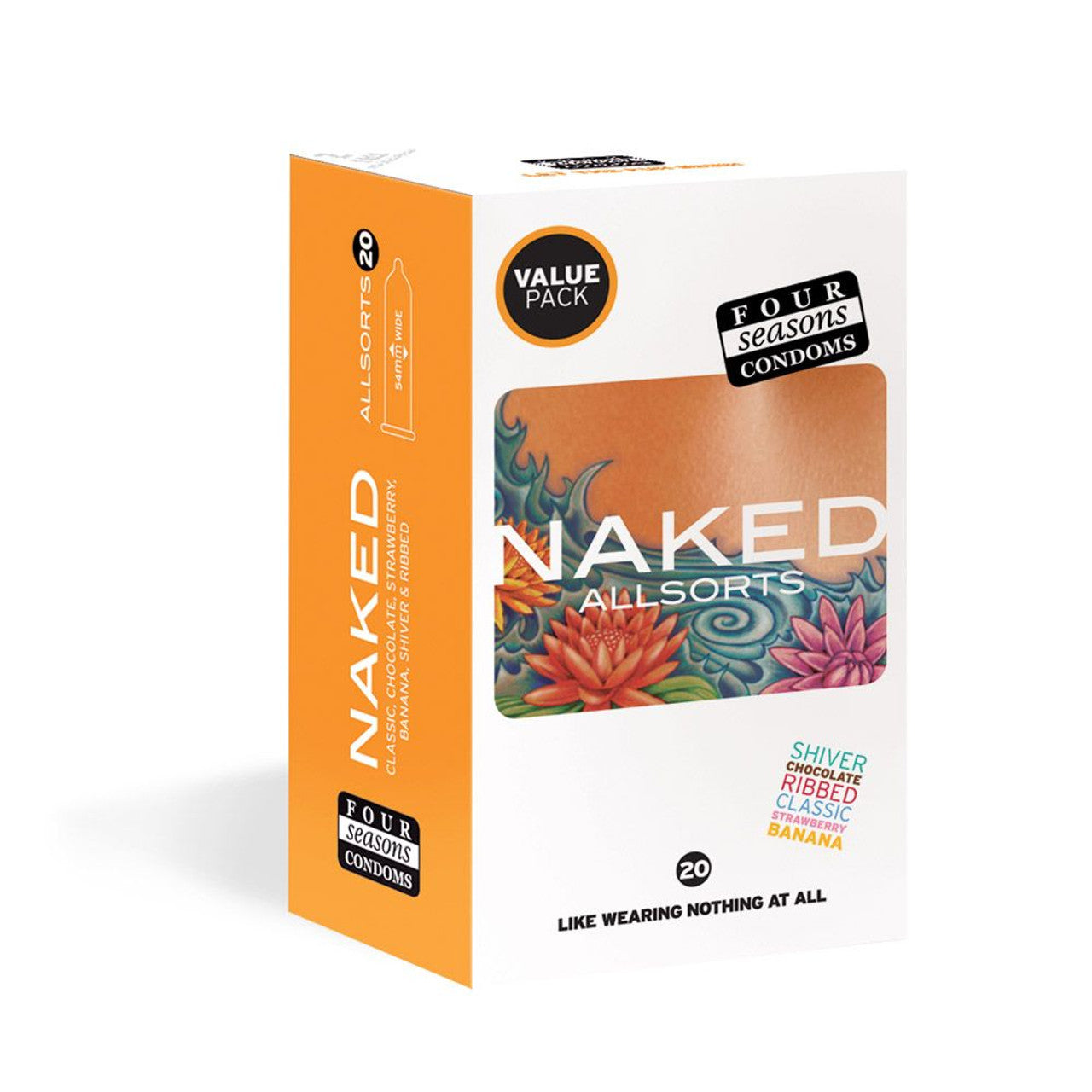 Naked Allsorts 54mm Condoms 20pack