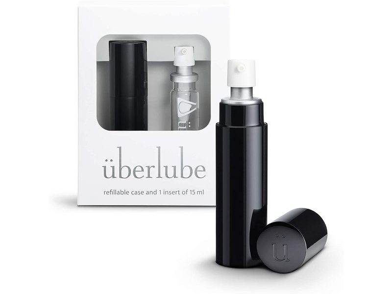 Uberlube Refillable Case and 1 insert of 15ml in Silver