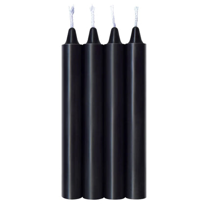 Make Me Melt Warm-Drip Candles for Safe Sensual Play Jet Black 4 Pack