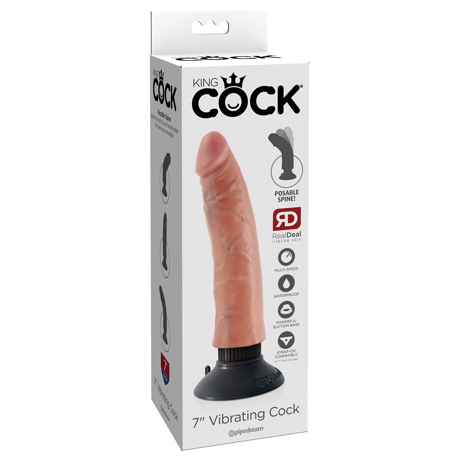 King Cock 7" Vibrating Cock Flesh