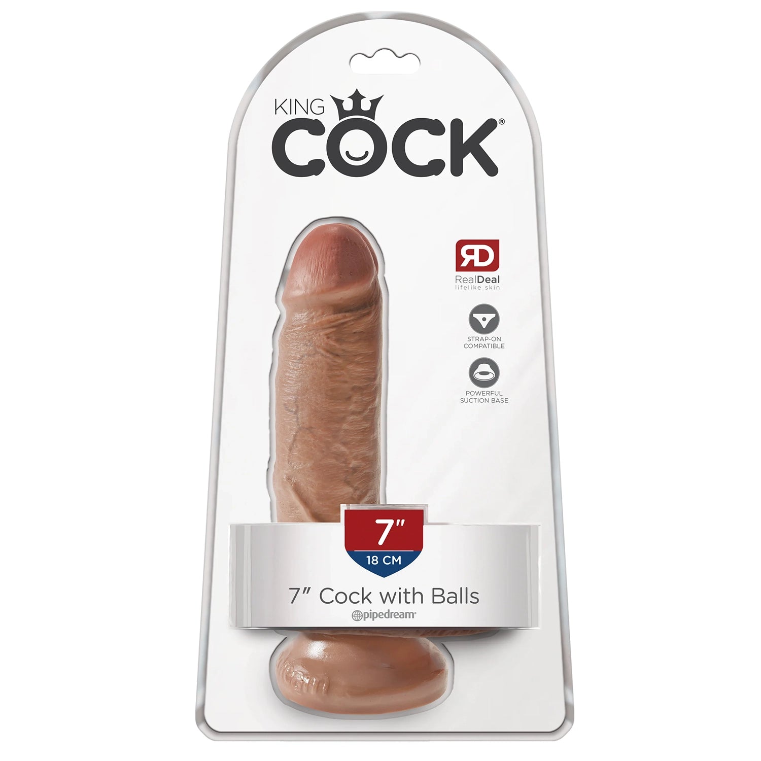 7” King Cock with Balls Tan