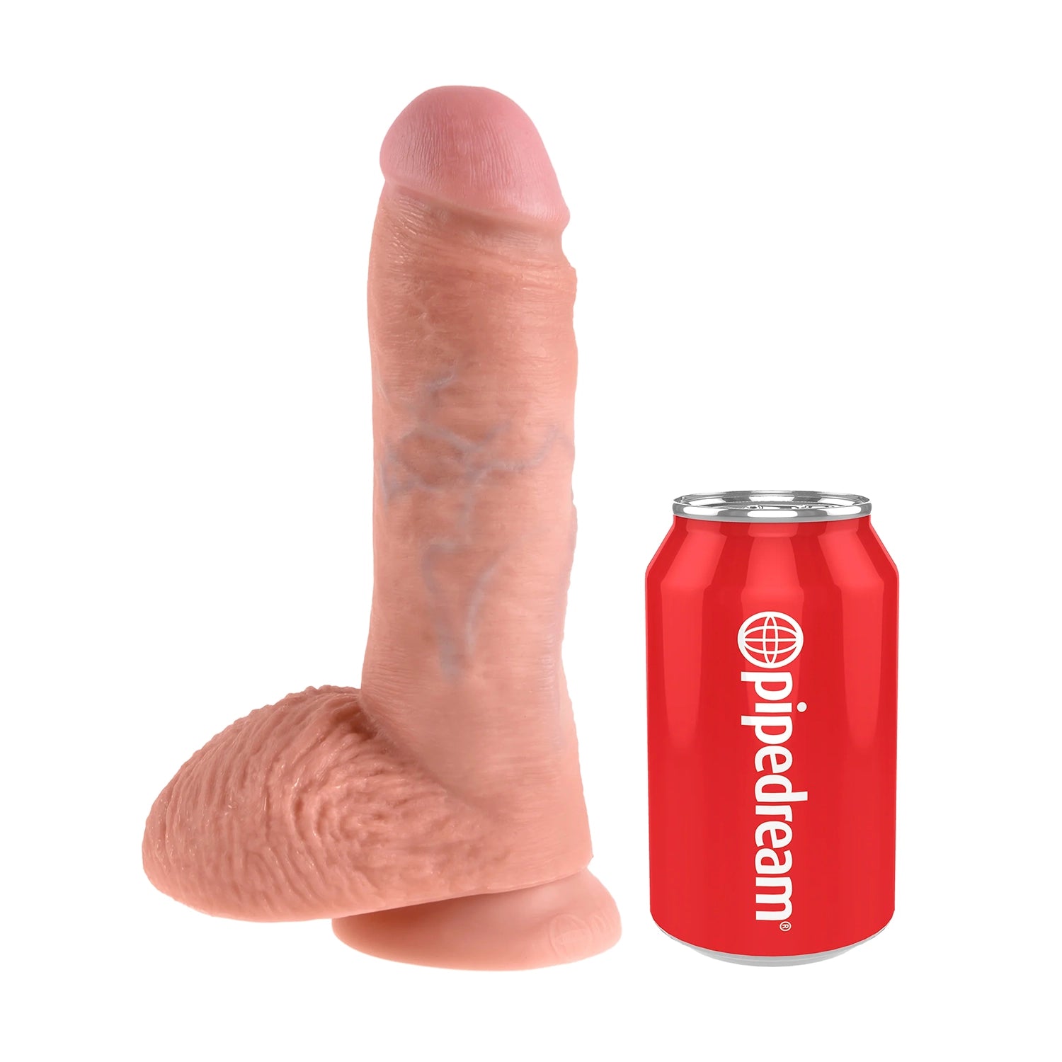 King Cock 8" Cock w/balls Flesh