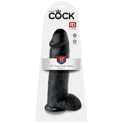 King Cock 12" with balls Black