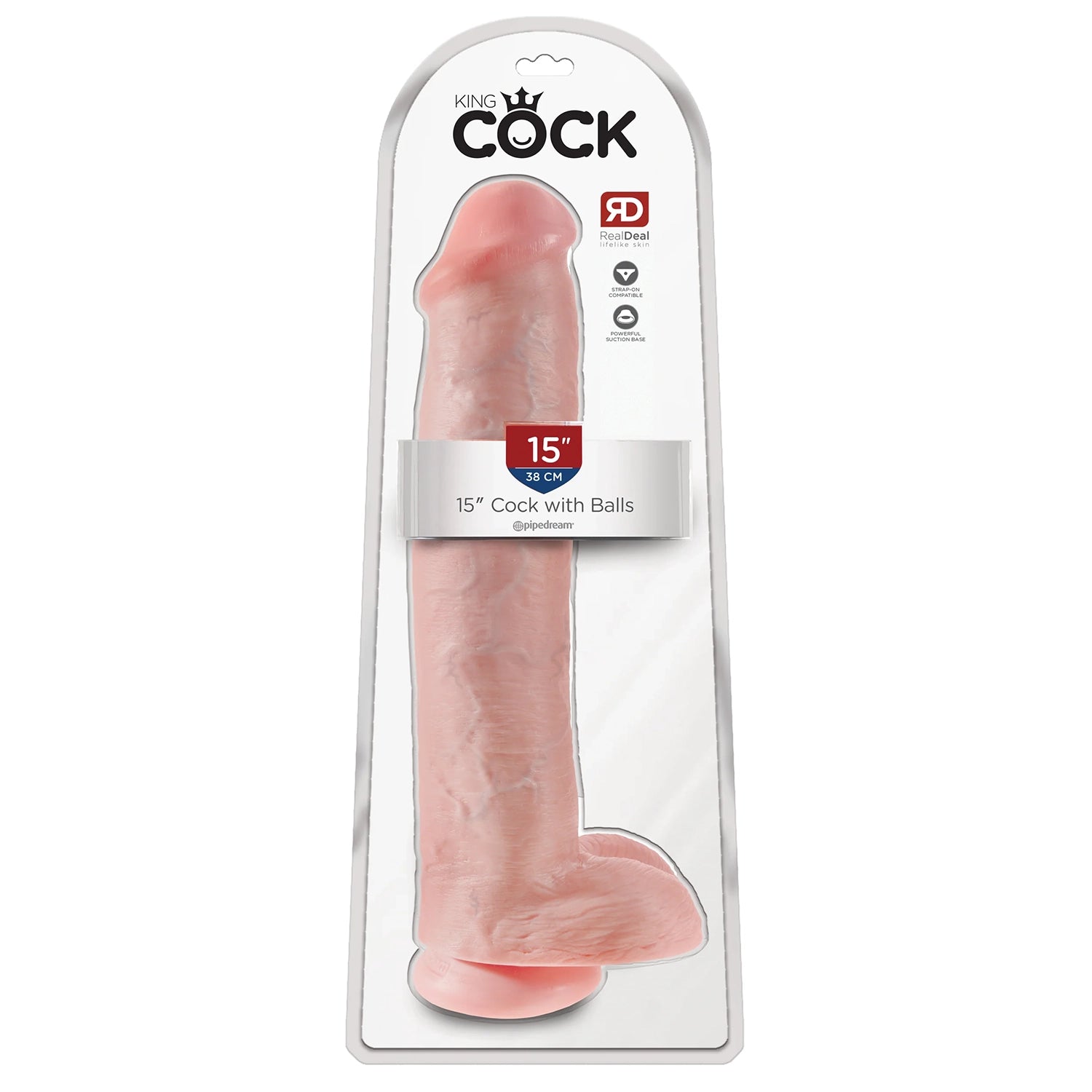 King Cock 15" w/balls Flesh