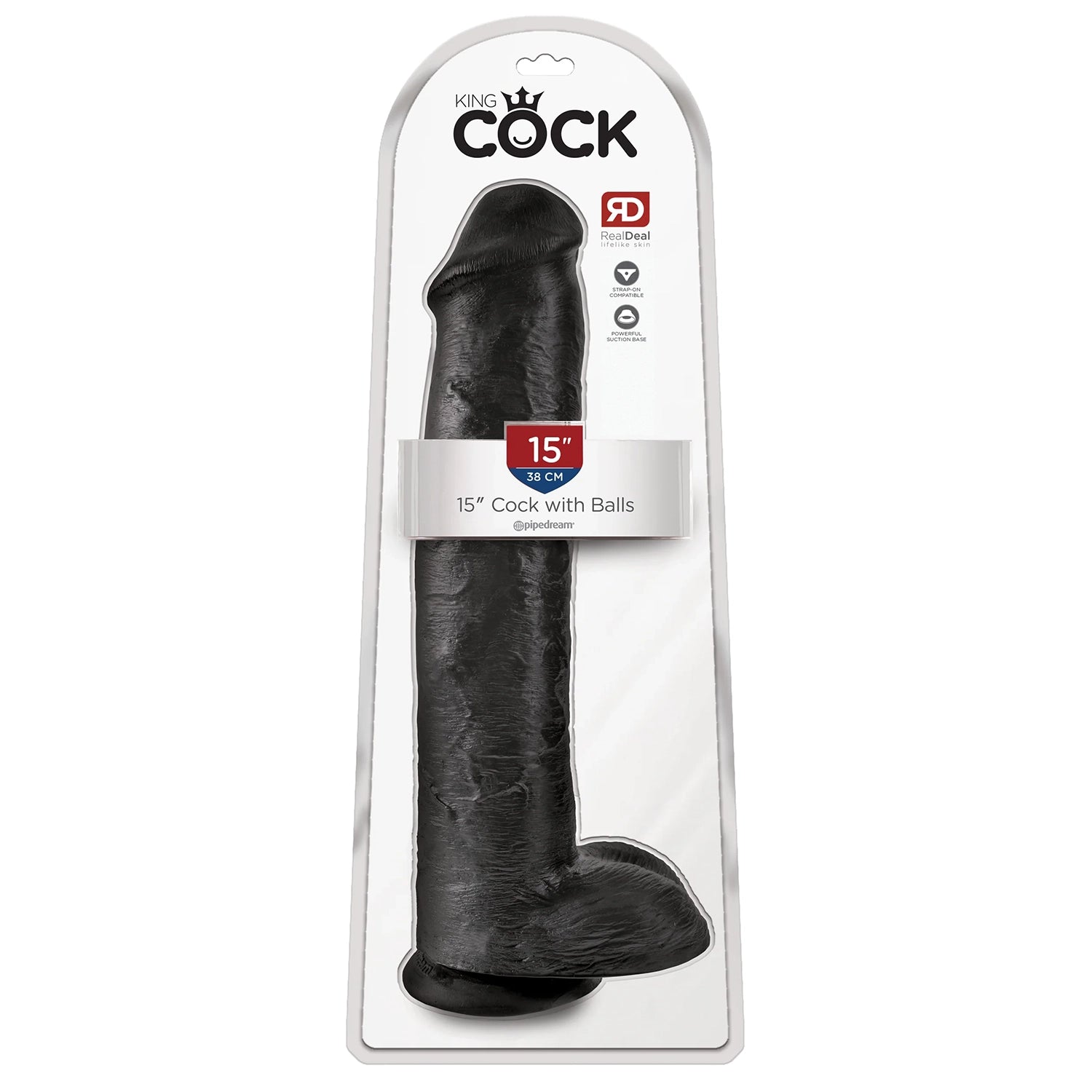King Cock 15" w/balls Black