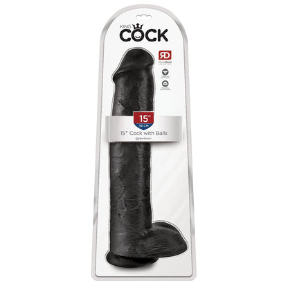 King Cock 15" w/balls Black