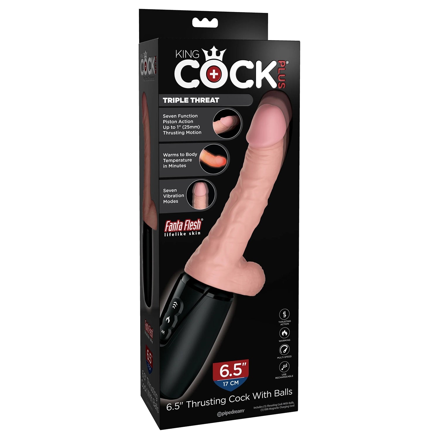 King Cock 6.5" Thrust Flesh w/balls trip threat
