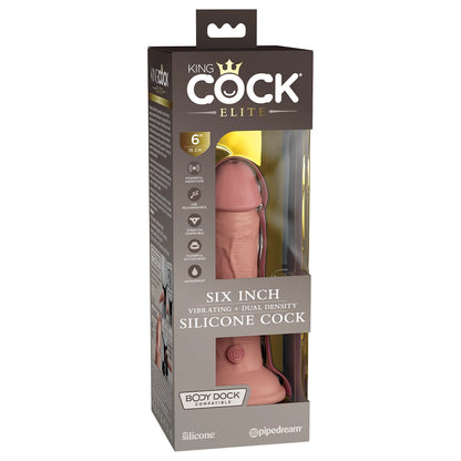 King Cock 6" Vibrate/Dual Dense Silicone Elite