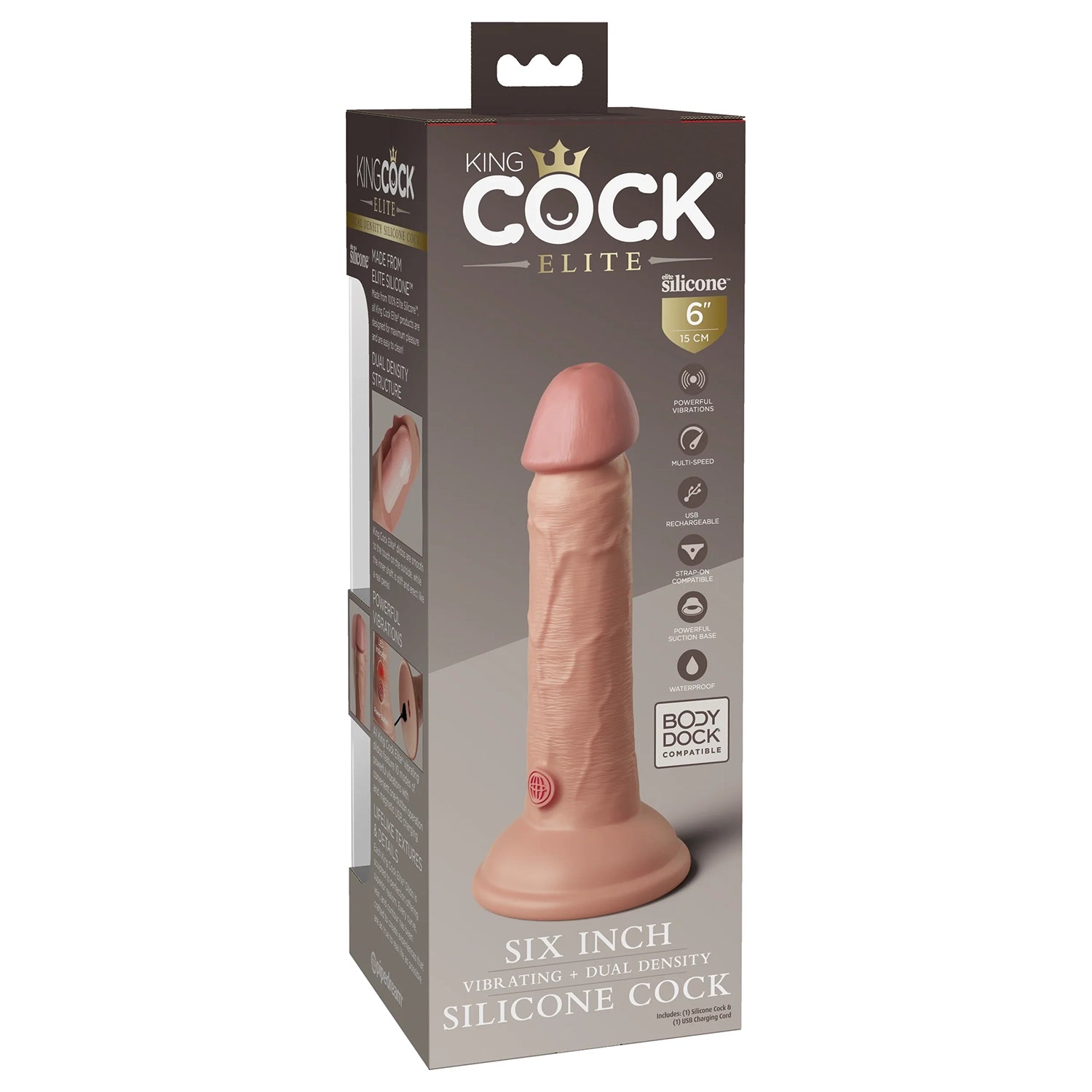 King Cock 6" Dual Dense Silicone Cock