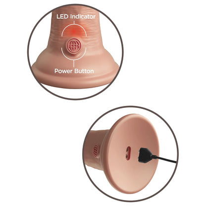 King Cock 6" Vibrate/Dual Dense Silicone Elite