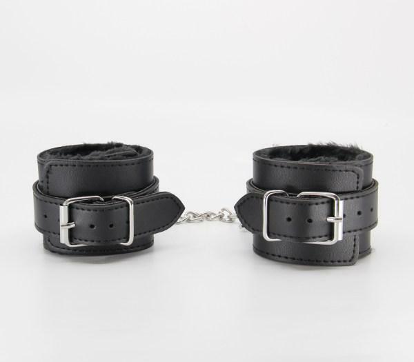 Black Faux Fur Handcuffs