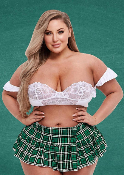 Schoolgirl Bustier & Skirt Set Medium/Large