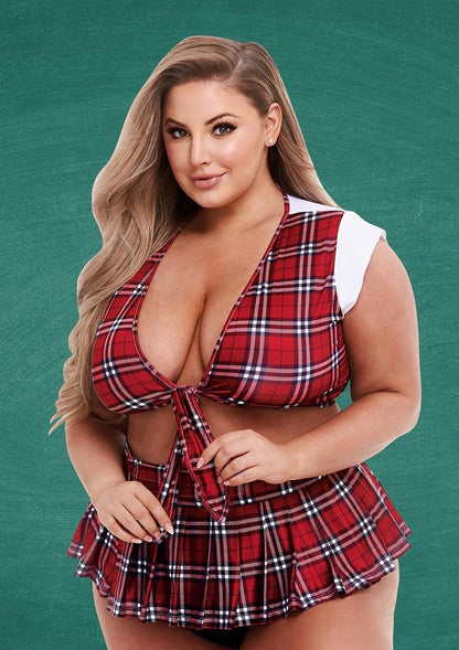Schoolgirl Crop Top & Skirt Set Medium/Large