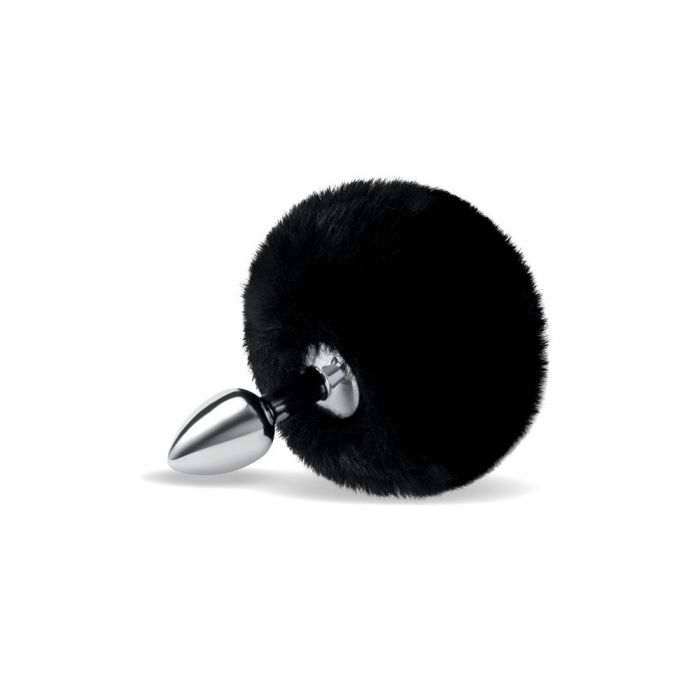 Furry Tales Black Bunny Tail Metal Butt Plug